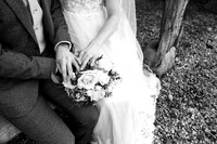 bride and groom holding hands elizabeth donovan photography