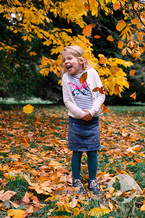 elizabeth donovan photography outdoor photo shoot in the trees autumn little girl playing wiltshire